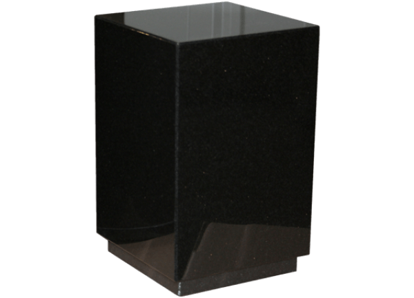 URNE GRANIT RECTANGULAIRE - NOIR POLI